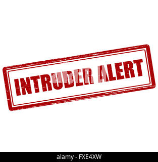 Rubber stamp with text intruder alert inside, vector illustration` Stock Photo